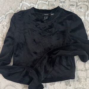 Forever 21 Black Long Sleeve Velvet Top